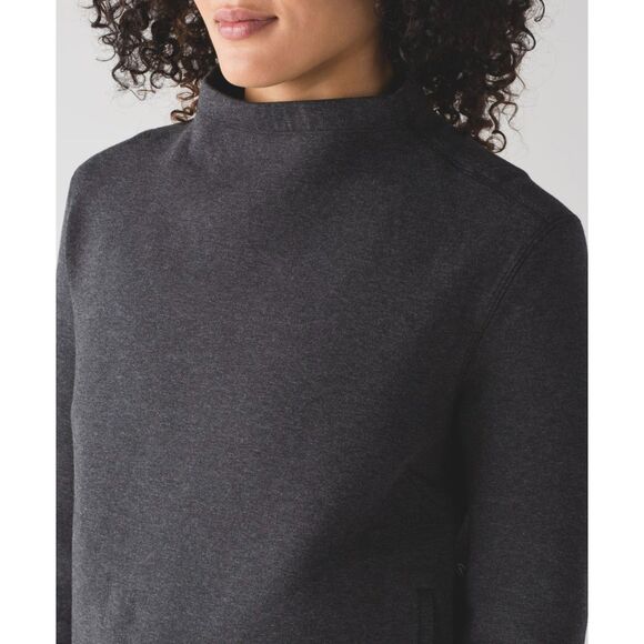 EUC Lululemon City Bound Turtleneck Heathered Black Gray Size 6 Spacer‎ Pullover - Picture 4 of 15